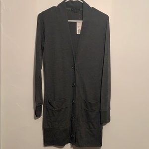 Forever 21 Long Grey Cardigan with Pockets NWT